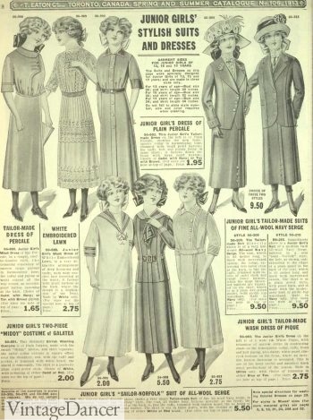 1913 Older girls dresses, Titanic era childresn dresses, Kids Edwardian era dresses