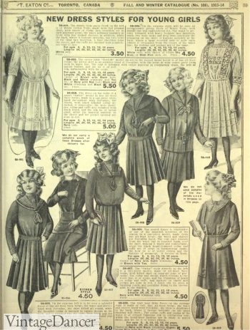 1913 young girls dresses, titanic era, Edwardian era