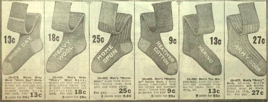Vintage Men's Socks History-1900 to 1960s