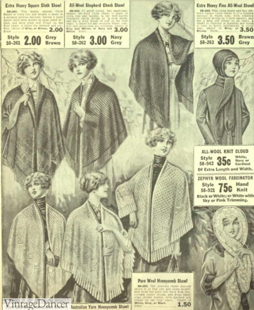 1913 knit honeycomb shawls women winter wrap knitwear