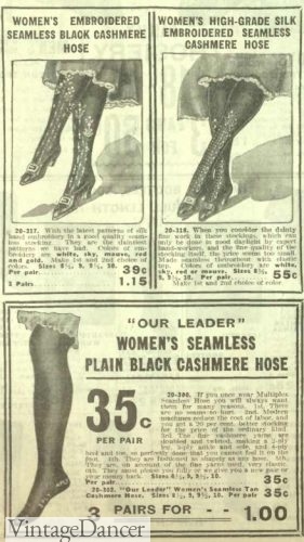 Edwardian 1913 cashmere stockings. Click to see more pictures.