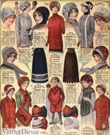 1913 knitwear for winter scarf scarves hats caps cardigan sweaters jummpers
