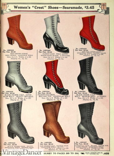 1910s women boots 1913 shoes