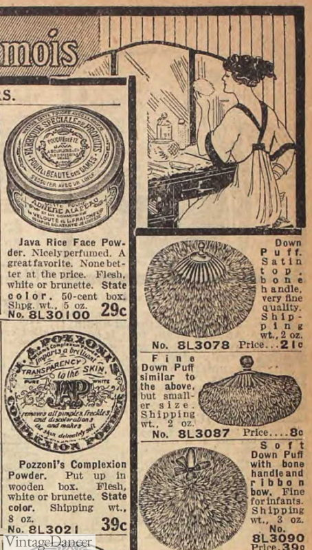 1913 face powders and down puffs