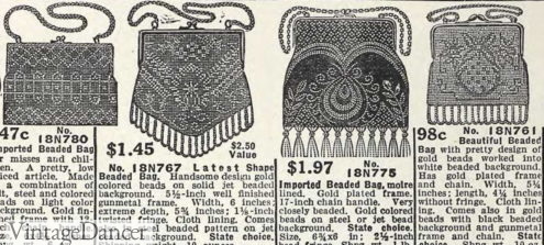 1913 beaded purses handbags Titanic era