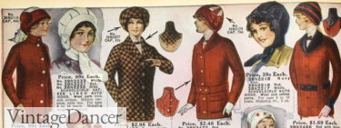1910s girls sweaters hats winter