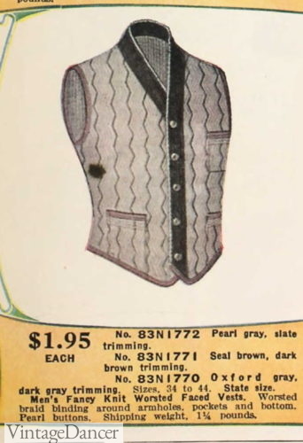 1913 mens cardigan sweater knitwear vest
