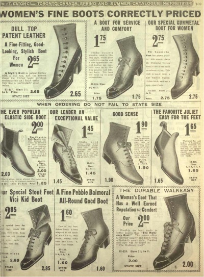 1913 Edwardian boots, Titanic eraa