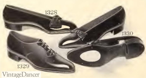 1914 mens evening pumps and dancing oxfords