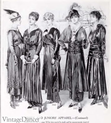 1914 dressy afternoon dresses fashion Great War WW1 fashion