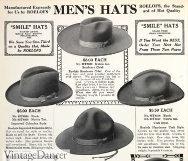 1914 mens western hats