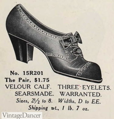1910s black oxfords with raised toe