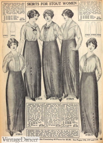 1910s plus size women fashion Great War WW1 fashion