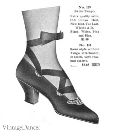1914 tango shoes boots women 1910s