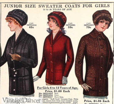 1910s girls sweaters cardigan jumpers