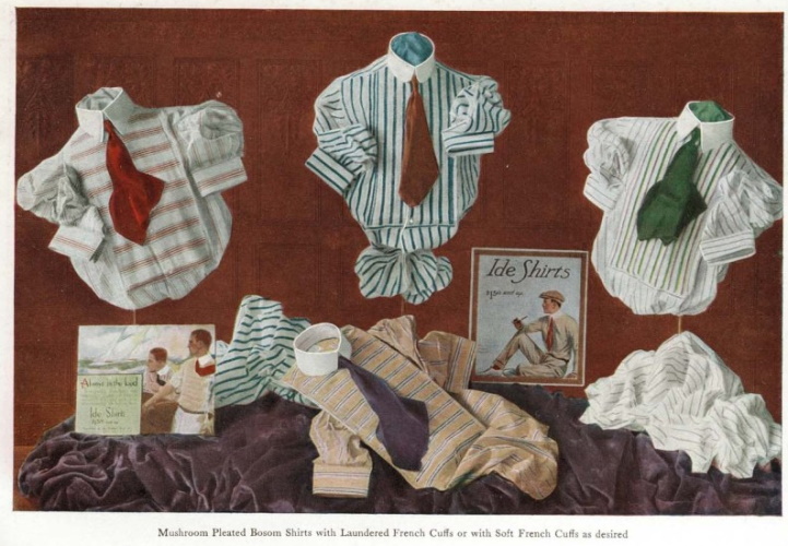1915 Mushroom pleated soft shirts mens Edwardian shirts