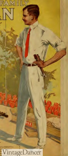 1915 mens white flannel summer pants