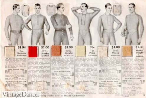 1915 men's underwear fabrics