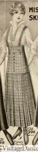 1915 Perry skirts blouse jumper plaid Great War WW1 fashion