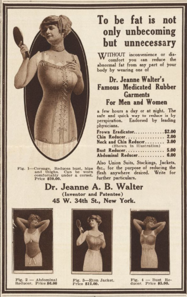 1918 Ad Bust Reducer Chin Medicated Reducing Rubber Garment Weight