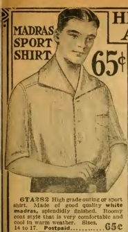 1915 men's madras sport shirt