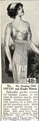 1910s girls lingerie training corset