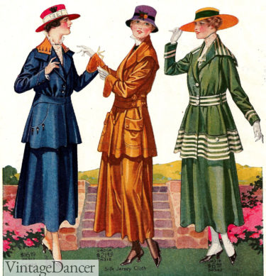 1915 jackets and matching skirts Great War WW1 fashion