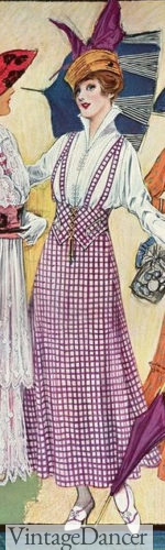 1915 spring dresses tea jumper vest purple sporty Great War WW1 fashion