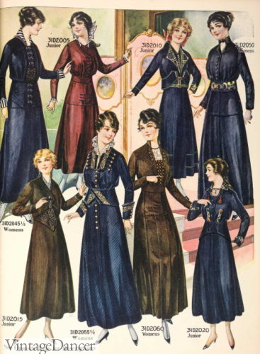 1910s teenage girls winter clothing fashion history 1915 Great War WW1 fashion
