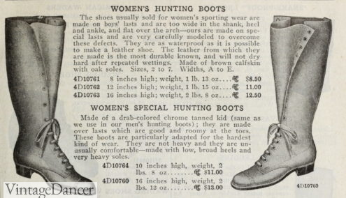 1916 Abercrombie & Fitch Co hunting boots for women