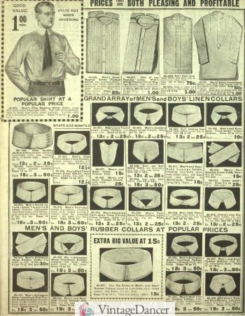 1916 men's shirt collars