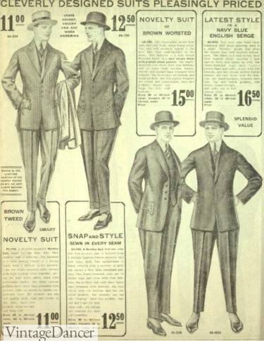1916 Mens Jazz Suits - Edwardian era to 1923