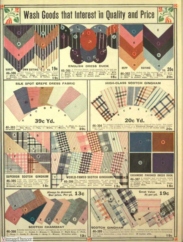 Edwardian Fabric & Fashion Colors 1900-1919, WWI, Titanic