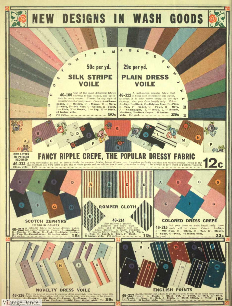 Edwardian Fabric & Fashion Colors 1900-1919, WWI, Titanic