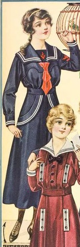 1916 sailor dress with necktie