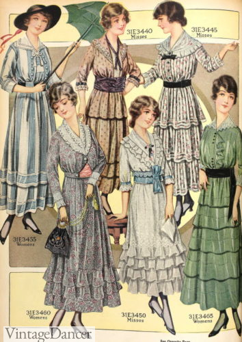 1910s teenage girls spring summer time dresses fashion