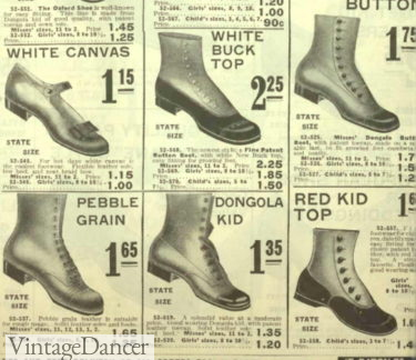 1916 girl and teen button boots
