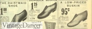 1916 working woman's shoes Edwardian era