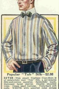 Mens 1910s shirt 1917 tub silk (washable) shirts
