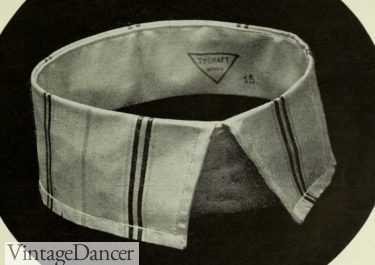 1918 mens detachable collar stripe shirt collar