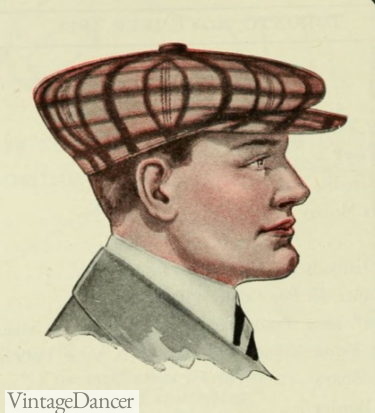 1918 check cap hat
