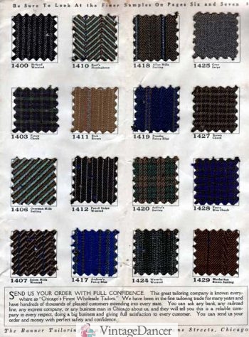 1918 suiting fabrics- new bold colors and patterns!