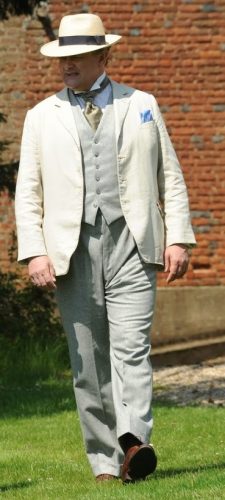 1918 Lord Grantham is his summer whites- Downton Abbey mens fashion
