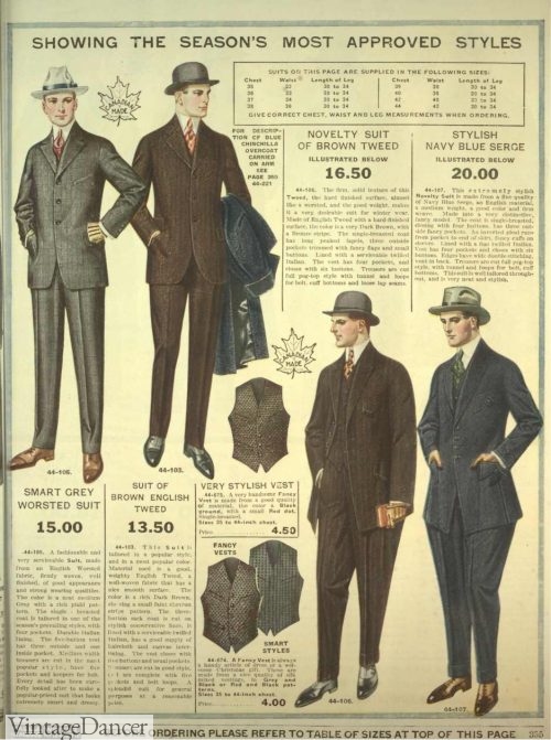 1918, Edwardian Men's Suits and Vests