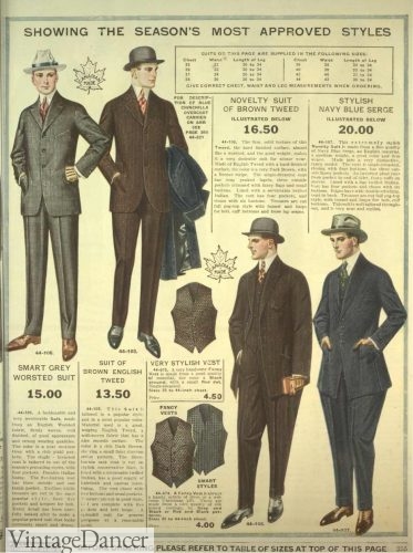 1918 men's skinny suits and rah-rah suits sold after WW1