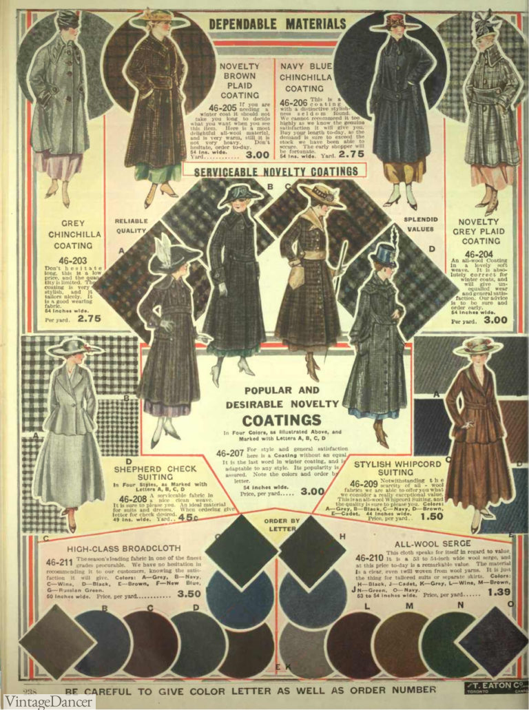 Edwardian Fabric & Fashion Colors 19001919, WWI, Titanic