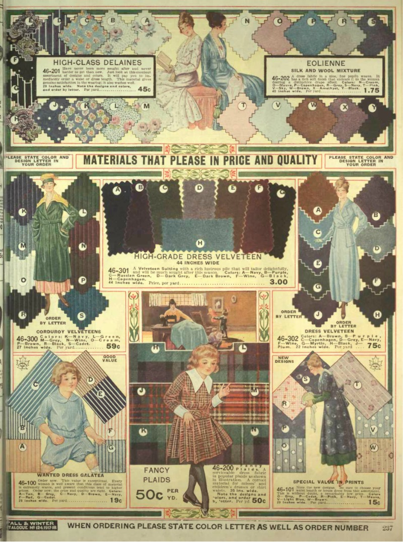 Edwardian Fabric & Fashion Colors 19001919, WWI, Titanic