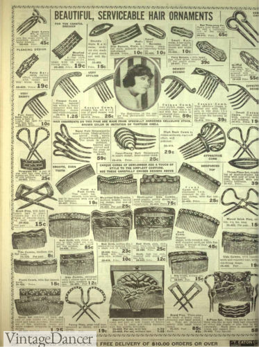 1918 hair combs, bobby pins