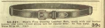 1918 men's tan leather belt - Edwardian era