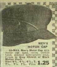 1918 driving cap/motor cap - mens working class or casual hat